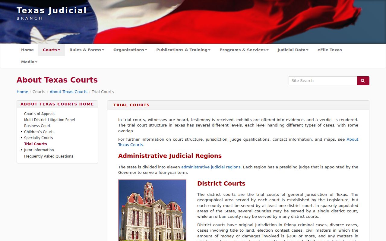 Taylor County arrest warrant service in the Texas trial-court structure